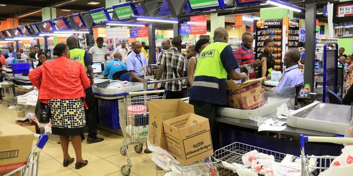 Kenyans Shopping Inside A Supermarket. Photo/ Jeff Angote Kenyans