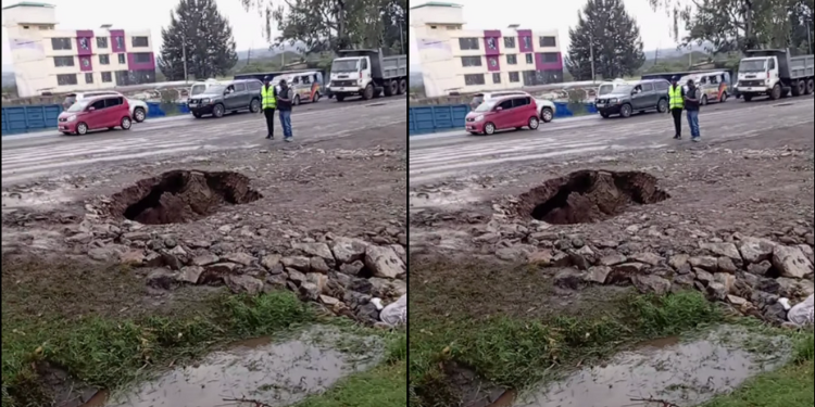 Eveready Sinkhole In Nakuru-Eldoret Highway Reappears, Kenha Faulted For Shoddy Job