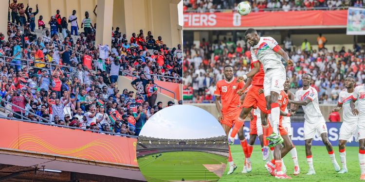 Harmbee Stars Players And Fans At Kasarani Stadium And In Inset On Misc. Photo/ Hrambee Stars