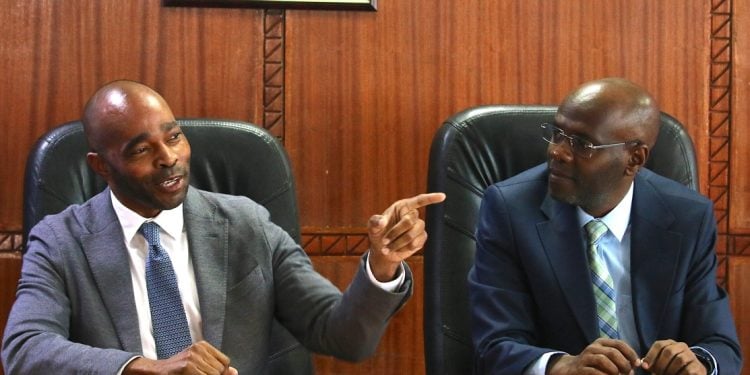 Vice President And Gm, Visa East Africa, Chad Pollock Shares His Insights During The Partnership Signing Ceremony. With Him Is Ktb Ag. Ceo Allan Njoroge.