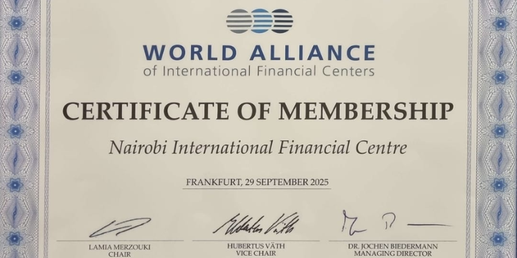 Nairobi Recognized As A Global Financial Centre Nairobi International Financial Centre (Nifc) Certificate Of Admission As A Member Of The World Alliance Of International Financial Centers (Waifc)