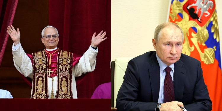 A Photo Collage Of Pope Leo Xiv And The Russian President Vladimir Putin Photo/Embassy Of Russia/Vatican