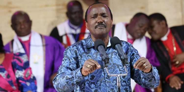 Wiper Patriotic Front (Wpf) Leader Kalonzo Musyoka Speaking At The Calvary Christian Church, Mutituni, Machakos County.