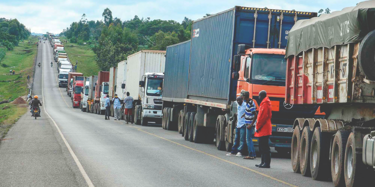 A Photo Showing Trucks Lined Up At The Busia–Malaba Border Point. Photo/Eastleighvoice