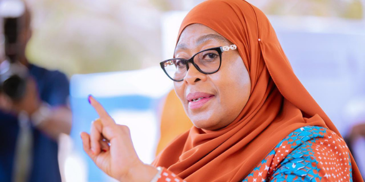 A Photo Of Tanzanian President Samia Suluhu After Casting Her Vote Photo/Ikulu_Tanzania