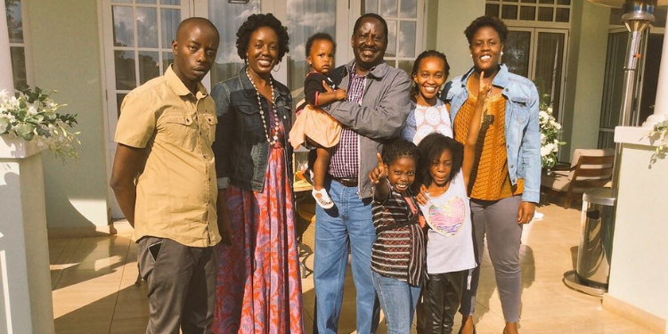 Raila'S Family Pens Special Message To Ruto, Uhuru On His Birthday A Photo Of The Late Former Prime Minister Raila Odinga With His Children And Grand Children Photo/Raila Odinga Facebook