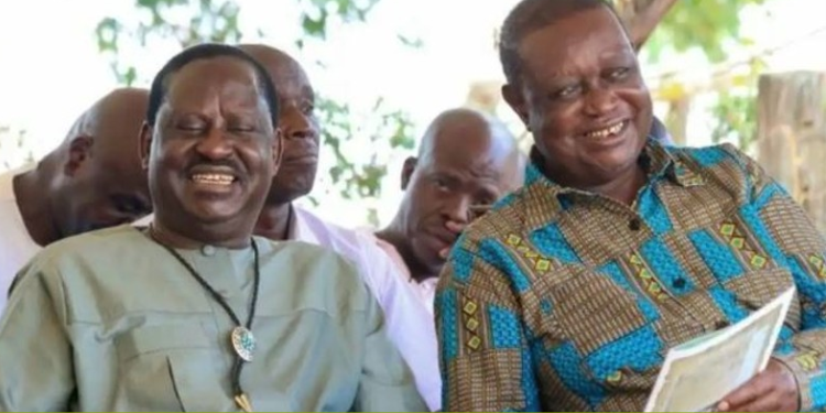 Blow To Oburu As Section Of Odm Members Begin Process To Remove Him A Photo Of The Late Raila Odinga And Senator Oburu Odinga Photo/Pulse