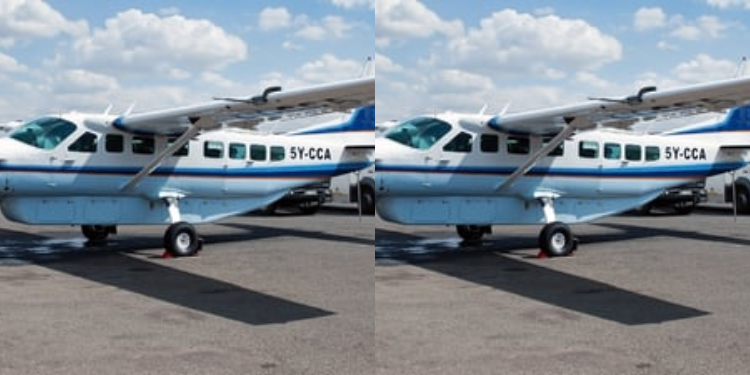 A Photo Showing 5Y-Cca Plane That Crashed In Kwale. Photo/Eric Omondi