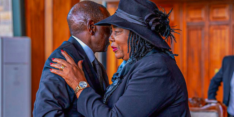 Photo Of President William Ruto Condoling With Ida Odinga At Jkia. Photo/Bonventure Media House