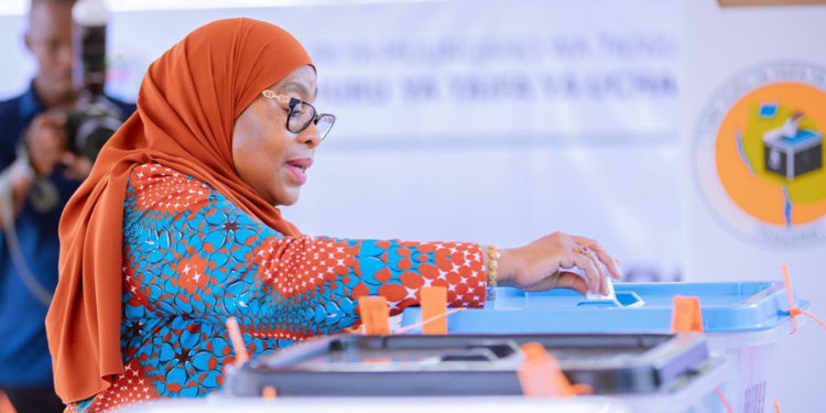 President Samia Suluhu Casting Her Vote In Dodoma Photo/Ikulu-Tanzania