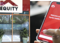 A Photo Collage Of Equity Branch And A Person Opening Equity Mobile App Photo/Equity Group/Nation