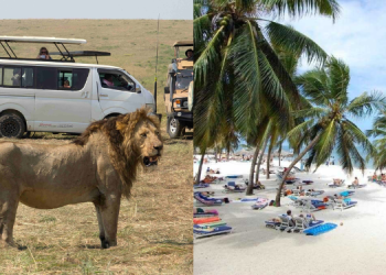 A Photo Collage Of Masai Mara National Park And Shanzu Beach Photo/Holidify/Masai Mara