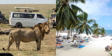 A Photo Collage Of Masai Mara National Park And Shanzu Beach Photo/Holidify/Masai Mara