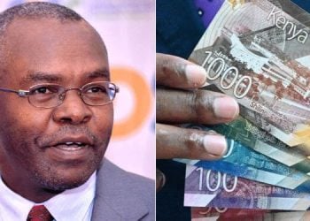 Cbk Governor Dr. Kamau Thugge And A Person Holding Kenyan Currency Photo/Nyakundi.