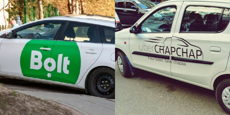 Uber And Bolt Put On Notice In Kenya Over Exploitation Of Drivers Photo Collage Of Uber And Bolt Vehicles In Kenya | Photo/Bizna