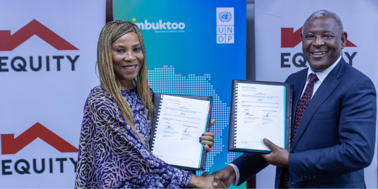 Equity Group Foundation And Undp Partner To Boost Youth Innovation From Left To Right: United Nations Assistant Secretary General And United Nations Development Programme (Undp) Assistant Administrator And Director, Regional Bureau For Africa, Ms. Ahunna Eziakonwa, And Equity Group Foundation Executive Chairman, Dr. James Mwangi, During The Signing Of A Partnership Between Undp And Equity Group Foundation