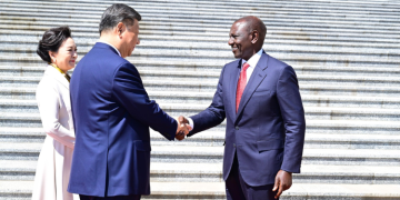 Chinese President Xi Jinping Welcomes President William Ruto At The Great Hall Of The People, Beijing, China. Photo/Pcs